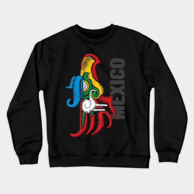 Echo en Mexico embroidery effect Crewneck Sweatshirt by Velvet Love Design 